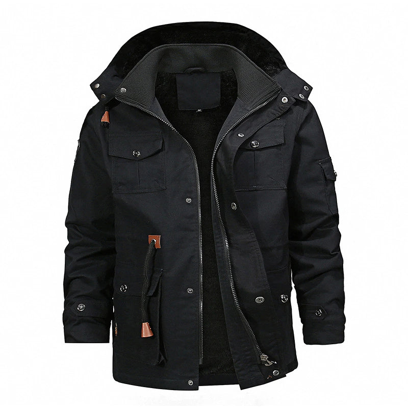 Winter Men's Hooded Trench Coat