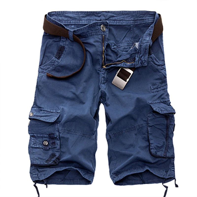 Fashion Multi Pocket Solid Color Casual Short For Men