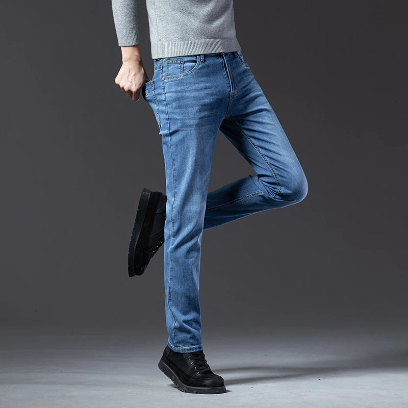 Causal Slim Fit Straight Denim Jeans