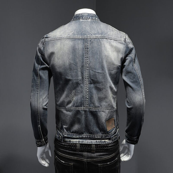 Outerwear Moto Biker Men's Casual Coat Denim Jacket