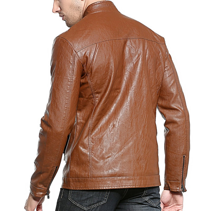 Motorcycle Leather Bomber Jacket