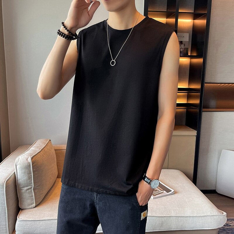 Men's Sleeveless Cotton Tank Top Vest