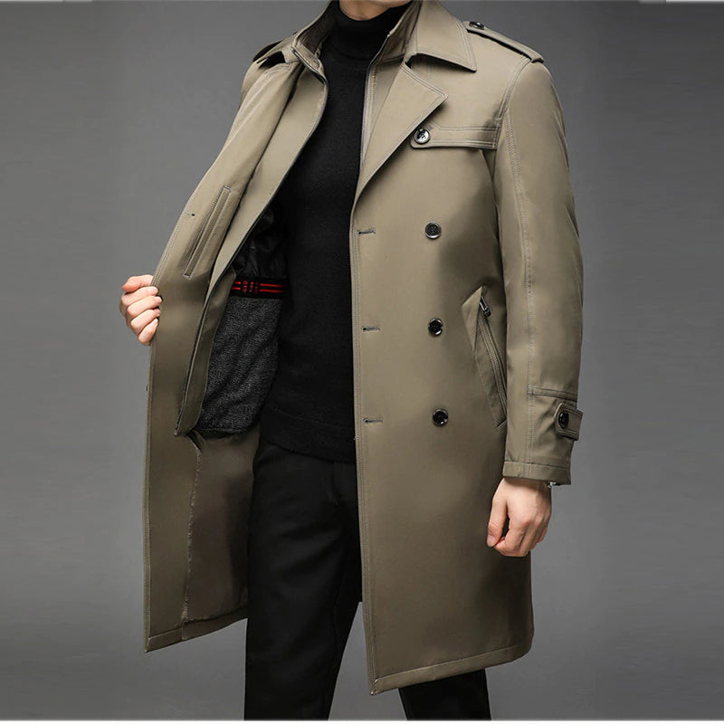 Long Liner Detachable Casual Trench Coat