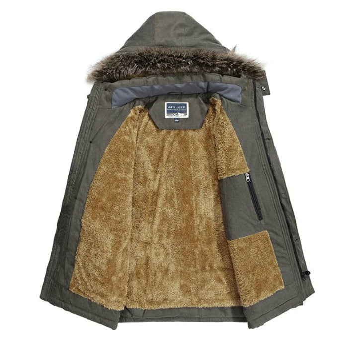 Winter Men's Middle-Aged Warm Coat Jacket