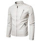 Slim Fit Stand Collar Leather Jackets