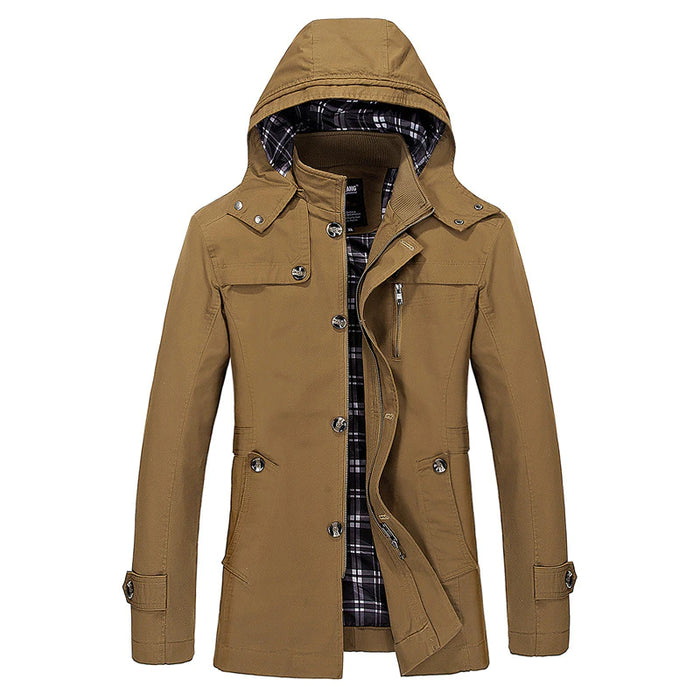 Spring and Autumn Men's Hooded Coat