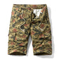 Men Camouflage Loose Knee Length Straight Shorts