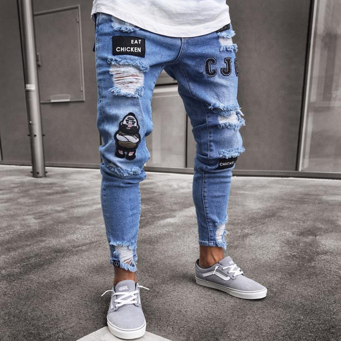 Straight Hip Hop Denim Jeans Pants