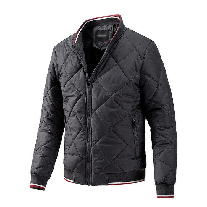 Winter Men's Stand Collar Zipper Warm Parkas Coat