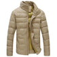 Winter Solid Color Stand Collar Zipper Jacket Coat