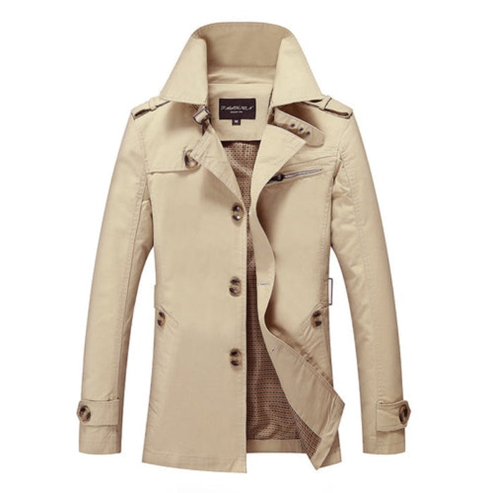 Spring Autumn Casual Windbreaker Slim Long Trench Coat