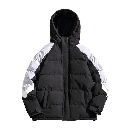 Winter Hooded Warm Outerwear Patchwork Streetwear Coat