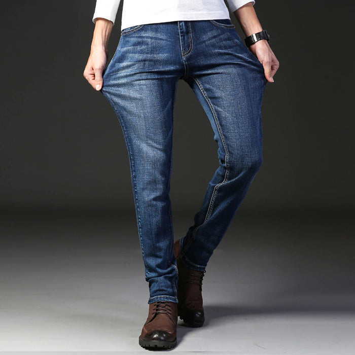 Long Business Casual Straight Denim Jeans