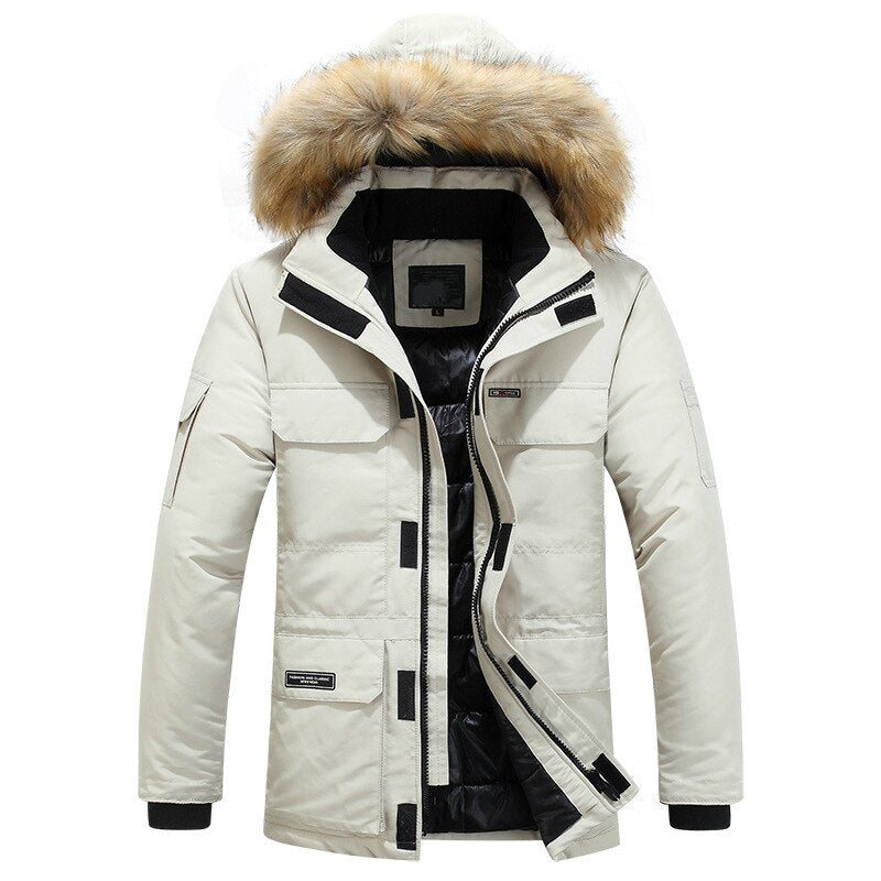 Winter Hooded Warm Casual Turn Down Collar Parka Coats