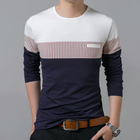 Men's Cotton Long Sleeve O Neck T-Shirt