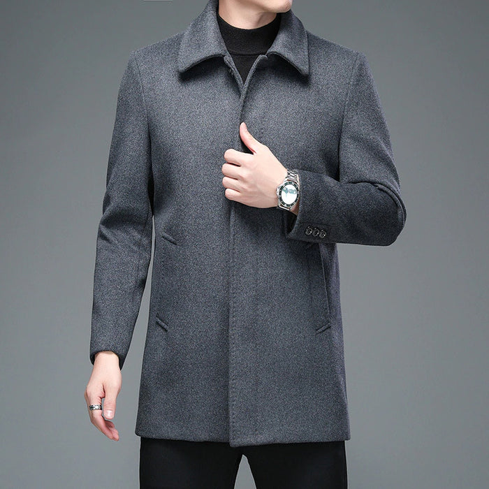 Men's Winter Turn Down Collar Long Coats