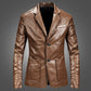 Spring Autumn Casual Business Blazer Leather Jackets