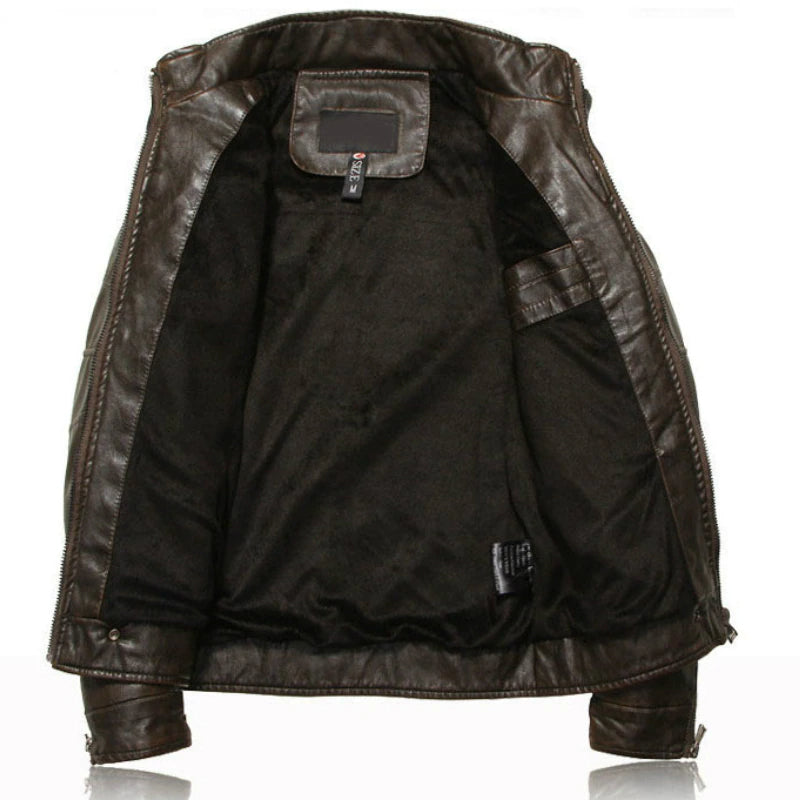 Men's Motorcycle Leather Jacket Coats