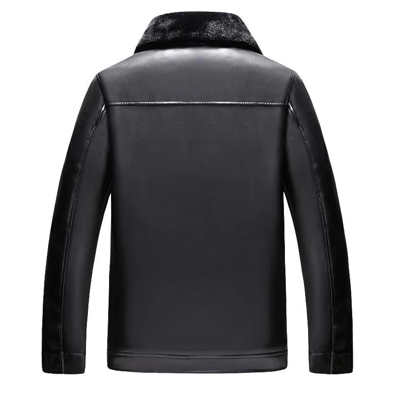 Winter Men's Warm Casual Slim Leather Jacket