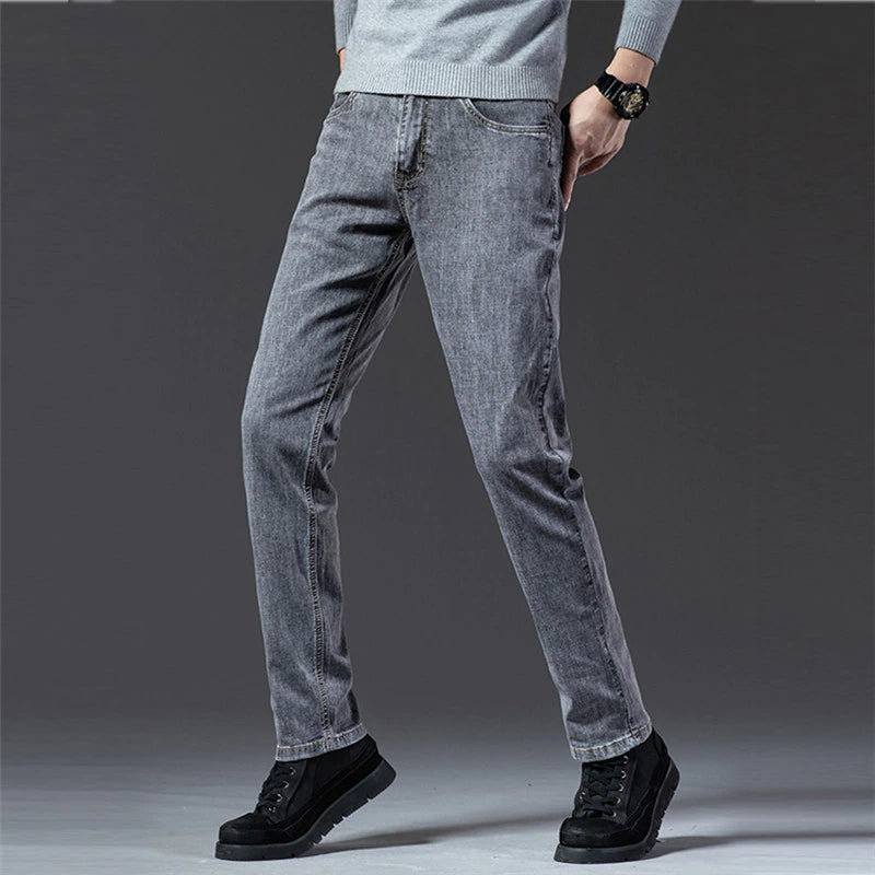 Causal Slim Fit Straight Denim Jeans