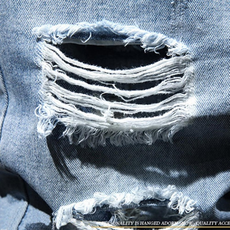 Summer Ripped Denim Shorts For Men