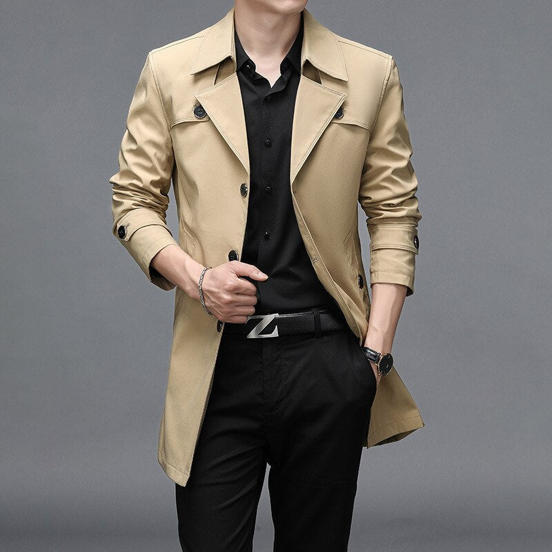 Spring Autumn Casual Long Trench Coat