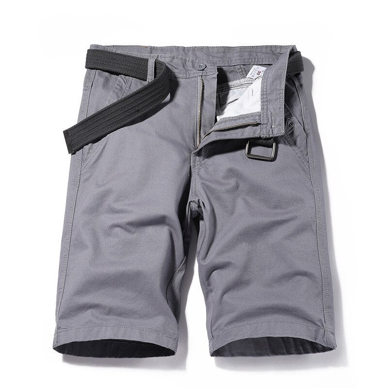 Men Casual Summer Knee Length Solid Cargo Shorts