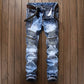 Ripped Skinny Men's Slim Fit Moto Biker Jeans