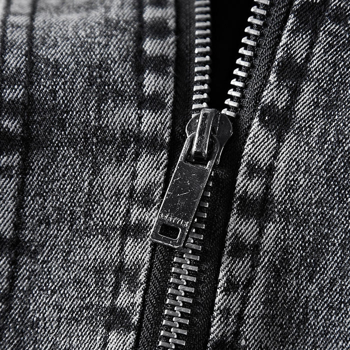 Vintage Men's Solid Casual Denim Jacket