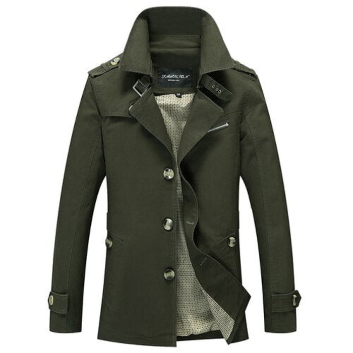 Spring Autumn Casual Windbreaker Slim Long Trench Coat