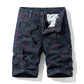 Men Camouflage Loose Knee Length Straight Shorts