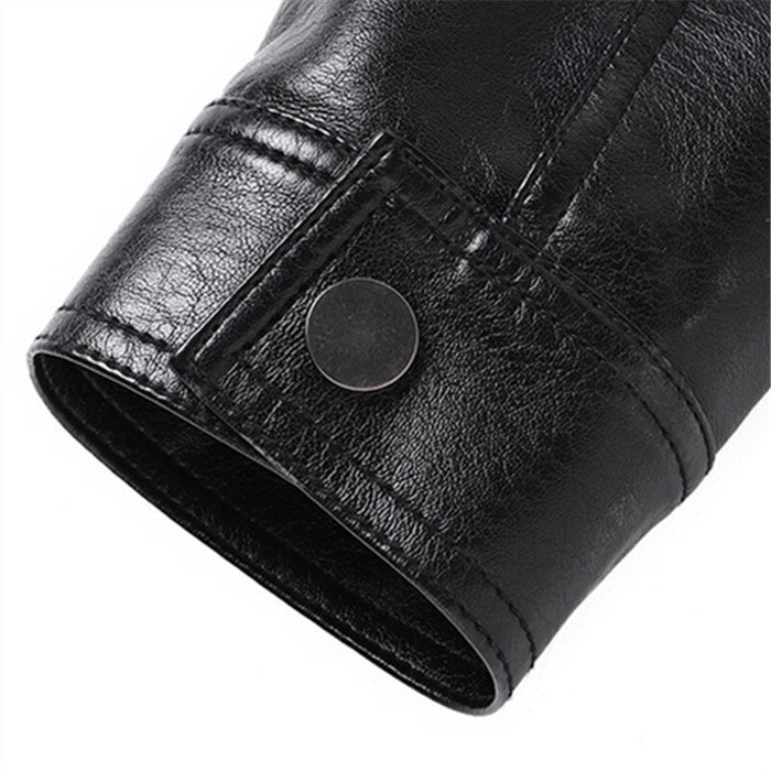 Winter Turn Down Collar Zipper Motorcycle Jacket