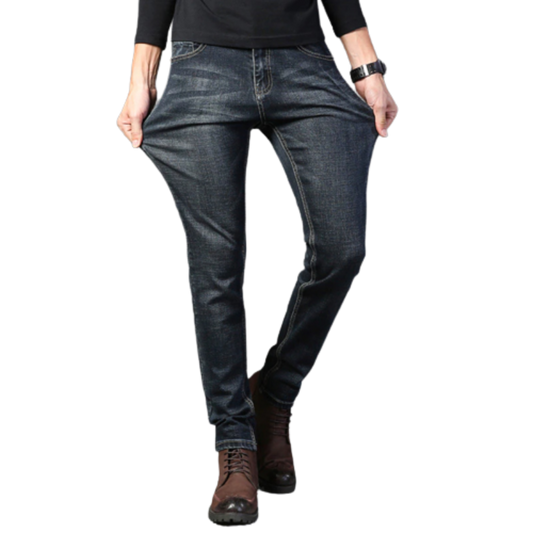 Long Business Casual Straight Denim Jeans