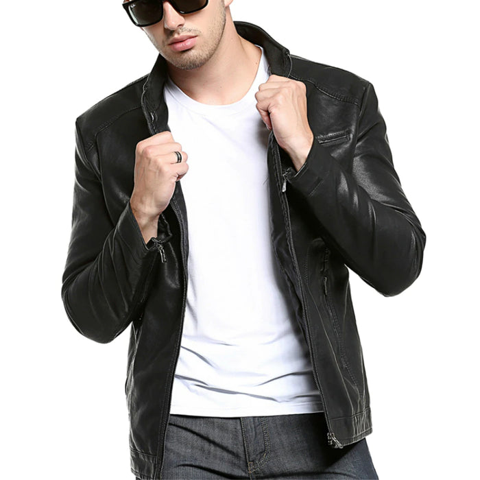 Motorcycle Leather Bomber Jacket
