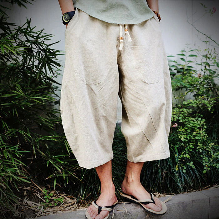 Summer Men's Calf Length Cross Pants