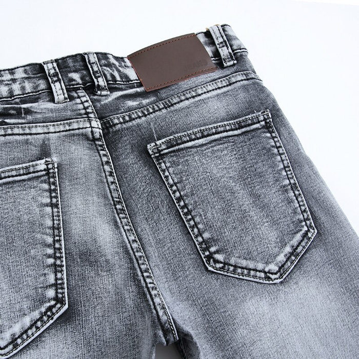 Slim Fit Distressed Vintage Men's Jeans