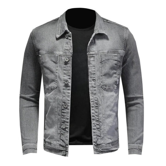 Turn Down Collar Casual Men's Denim Jacket Coat