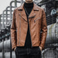 Windproof Casual Leather Outwear Coat