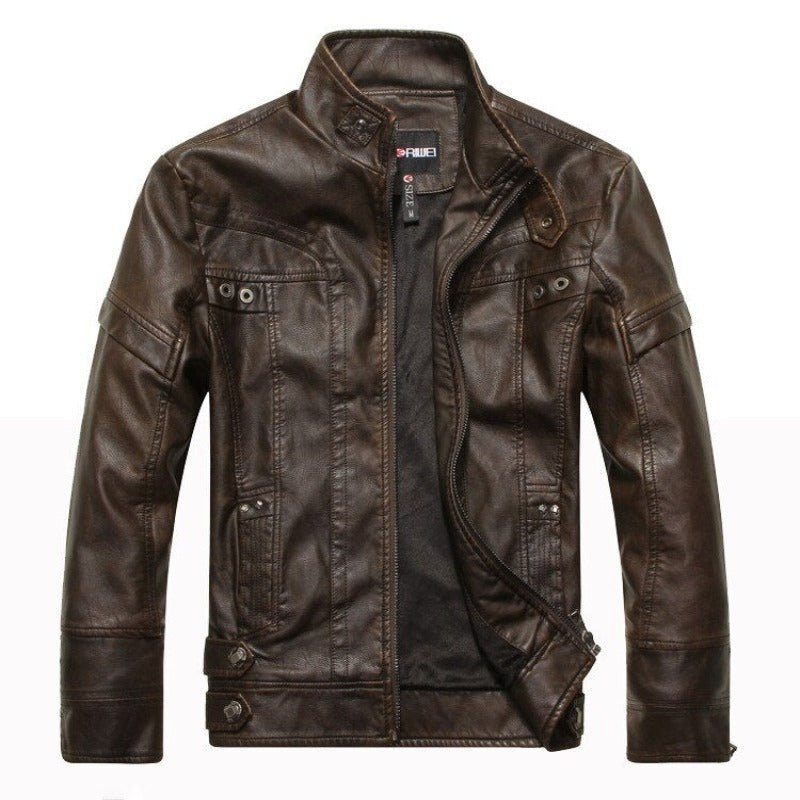 Men's Motorcycle Leather Jacket Coats