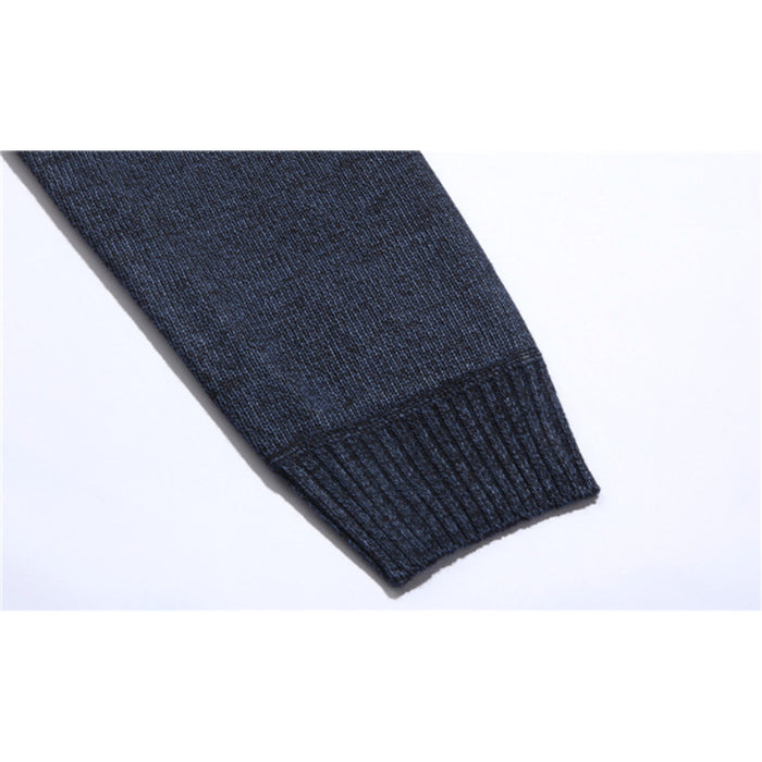 Men's Knitted Standing Collar Pullover Sweater