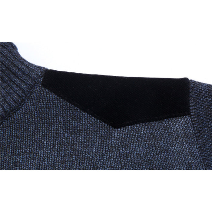 Men's Knitted Standing Collar Pullover Sweater