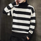 Men's Knitted Stripes Patterned Pullover Sweater