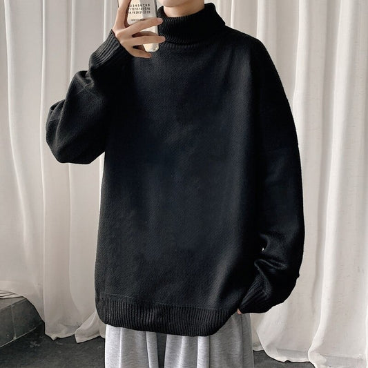 Men's Turtleneck Solid Knitted Pullover