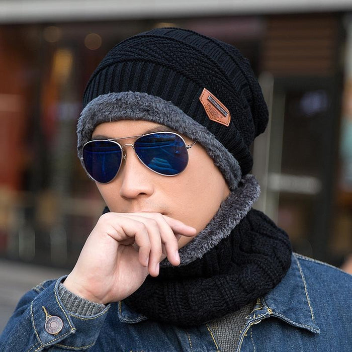Men's Knitted Fur Thick Hat