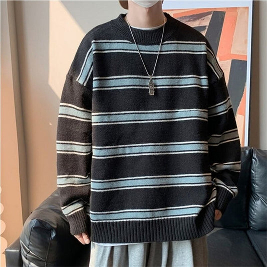 Men's O Neck Knitted Loose Hip Hop Pullover