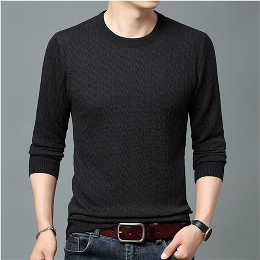 Men's Slim Fit Knitted Casual O Neck Pullover