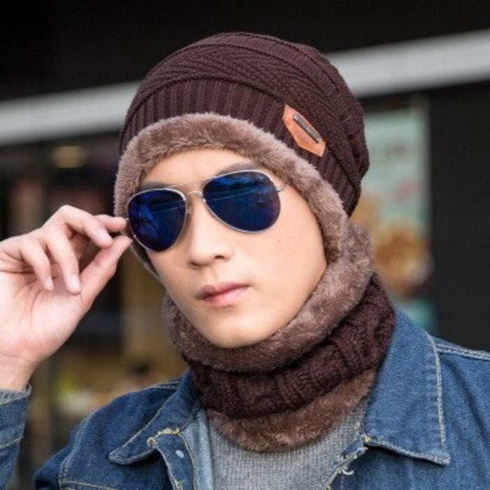 Men's Knitted Fur Thick Hat