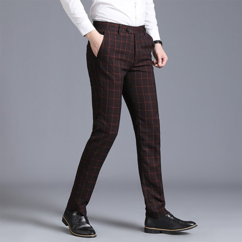 Men's Plaid Formal Suit Pant