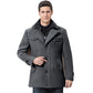 Men's Slim Comfortable V-Neck Solid Warm Coat