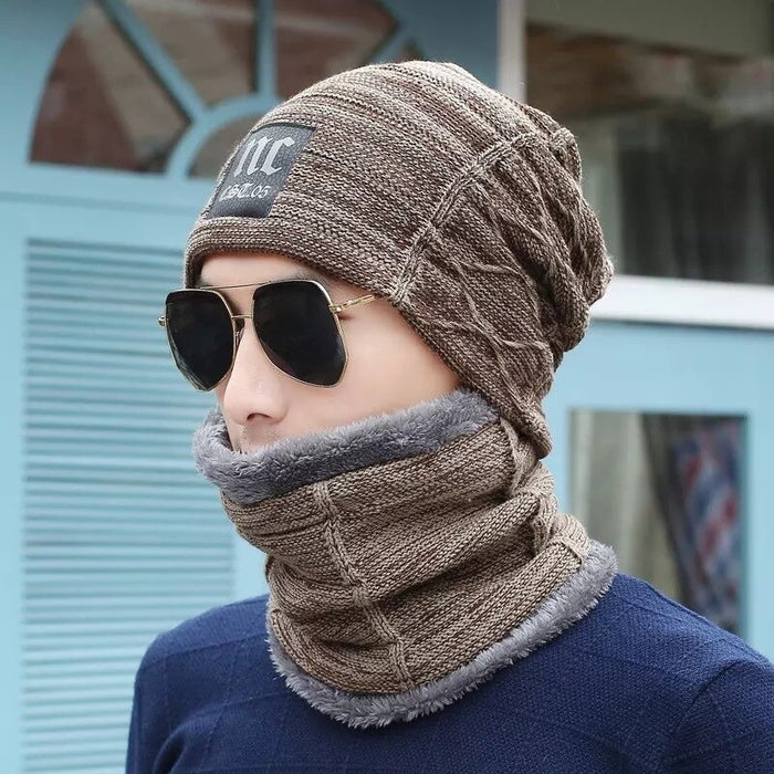 Men's Knitted Fur Thick Hat